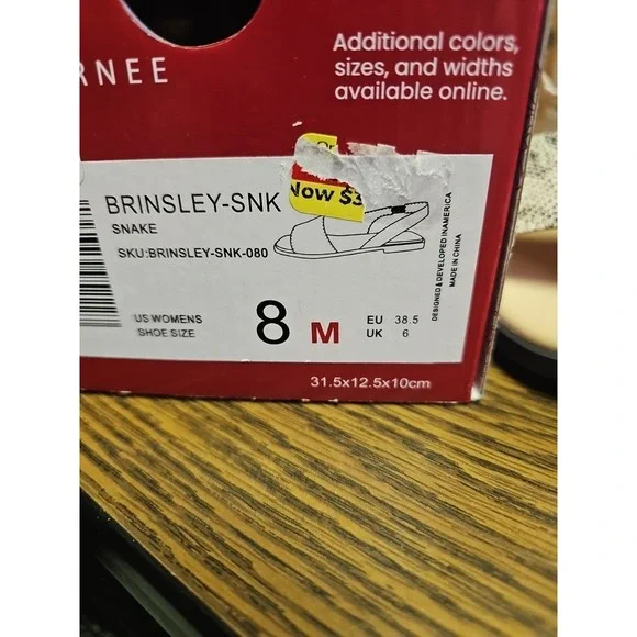 Journee Women's Size 8 Brinsley Sling Back Flat Sandals, Snake New - Picture 3 of 4